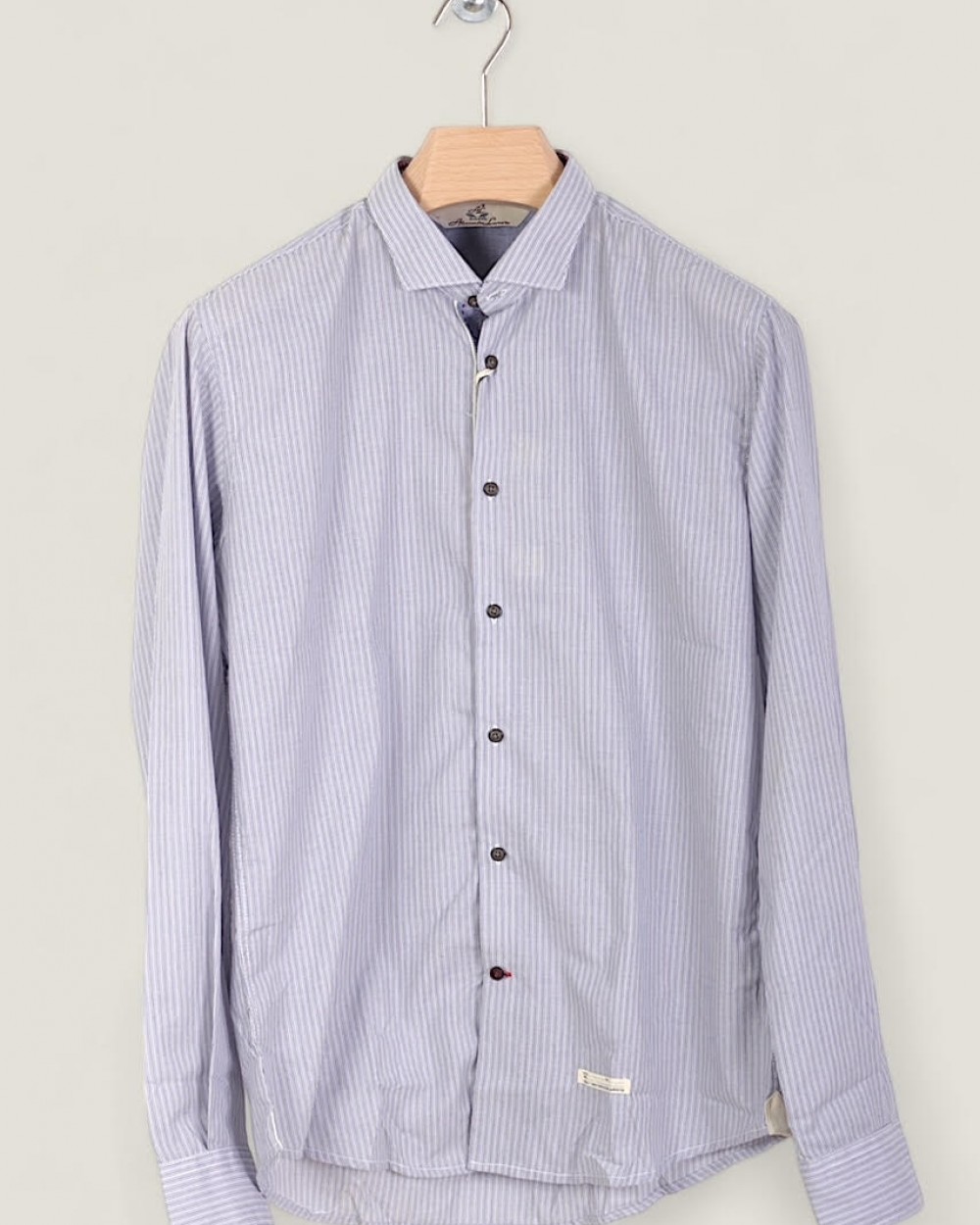 Camasa Barbati Alessandro Lamura Milano Casual cu Dungi Fine Made in Italy