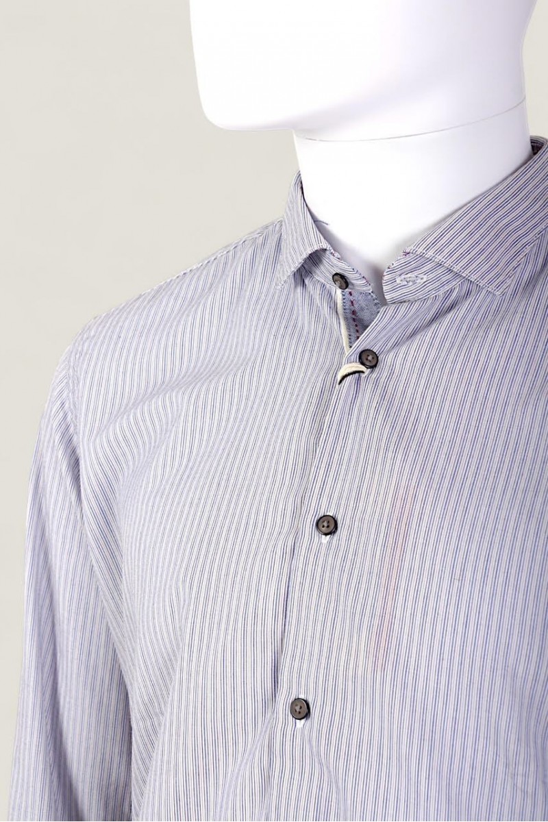 Camasa Barbati Alessandro Lamura Milano Casual cu Dungi Fine Made in Italy Camasa Barbati Alessandro Lamura Milano Casual cu Dungi Fine Made in Italy
