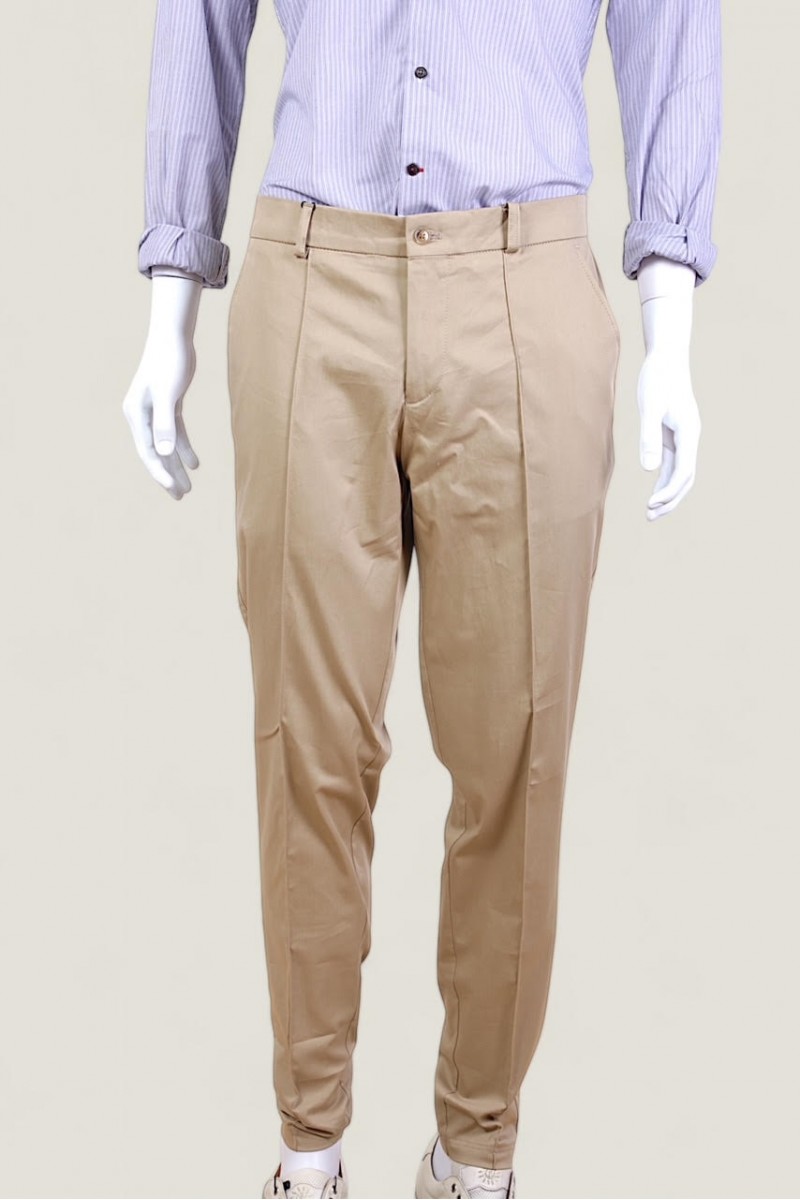 Pantaloni Barbati Bej Confort Fit Subtiri Slim Fit La Figura Pantaloni Barbati Bej Confort Fit Subtiri Slim Fit La Figura