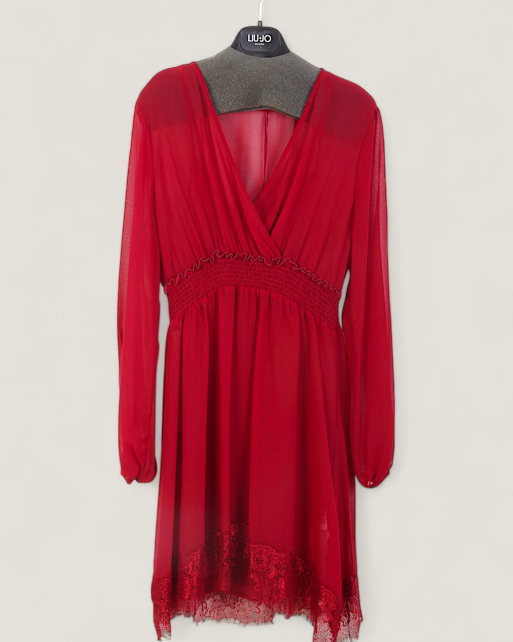 Rochie LIU JO dama, scurta, culoarea bordeaux cu jupa W69049T0110