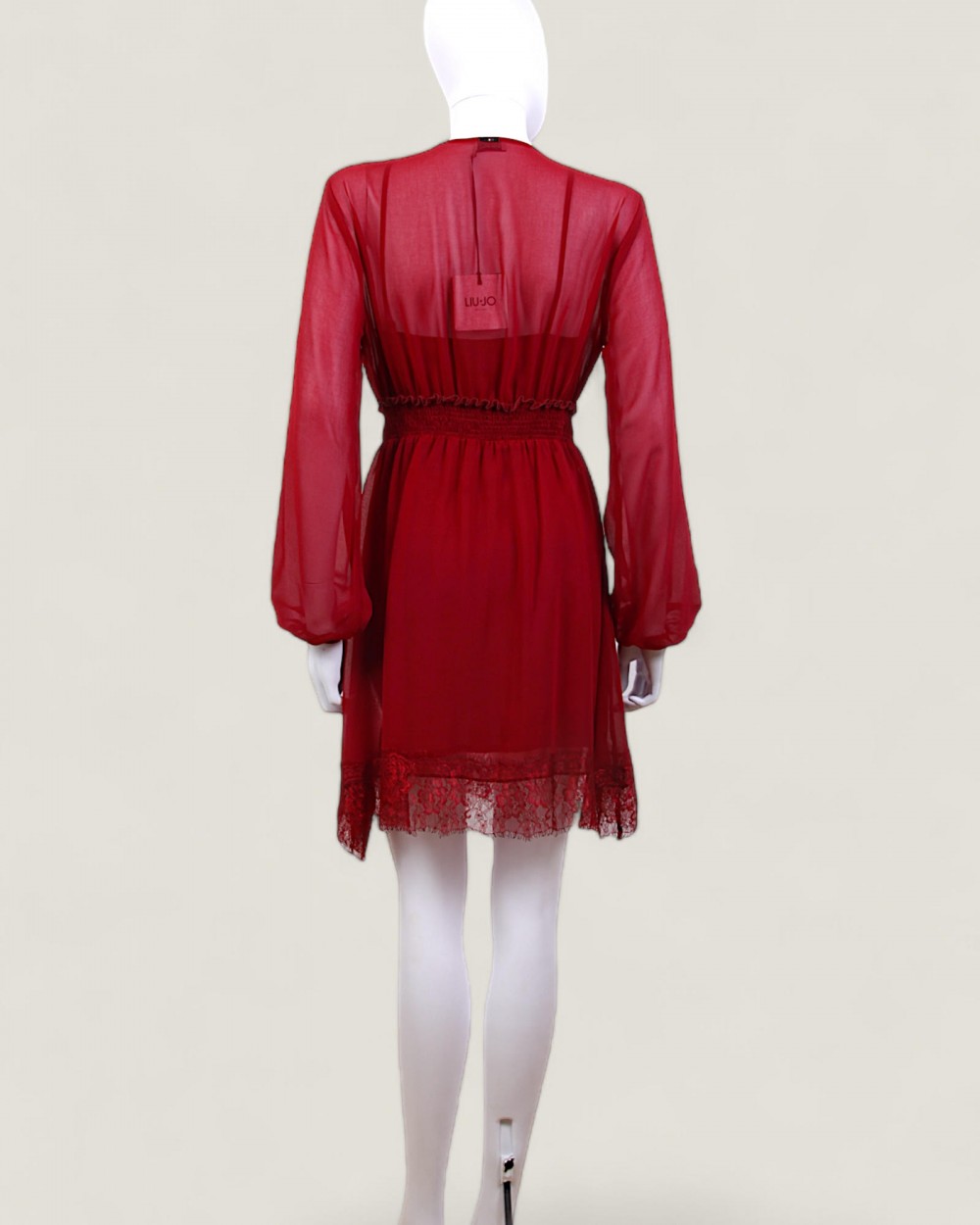 Rochie LIU JO dama, scurta, culoarea bordeaux cu jupa W69049T0110