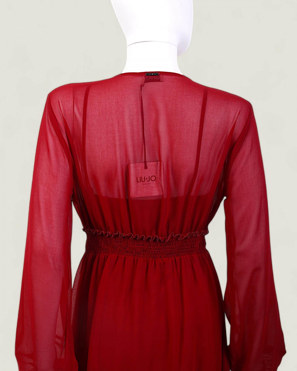 Rochie LIU JO dama, scurta, culoarea bordeaux cu jupa W69049T0110