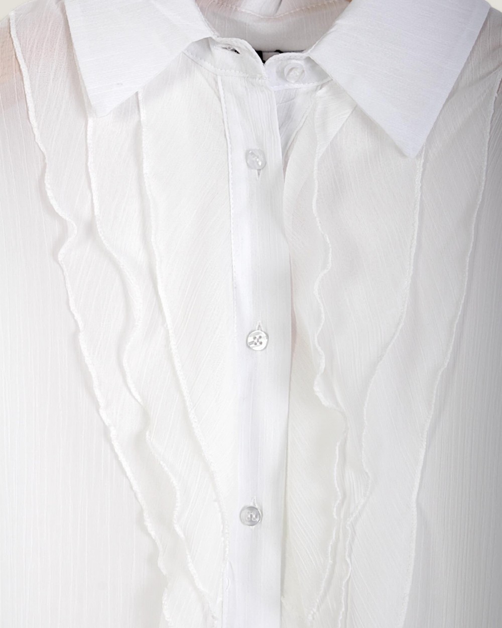 Camasa Alba Franjuri Lumina Dama