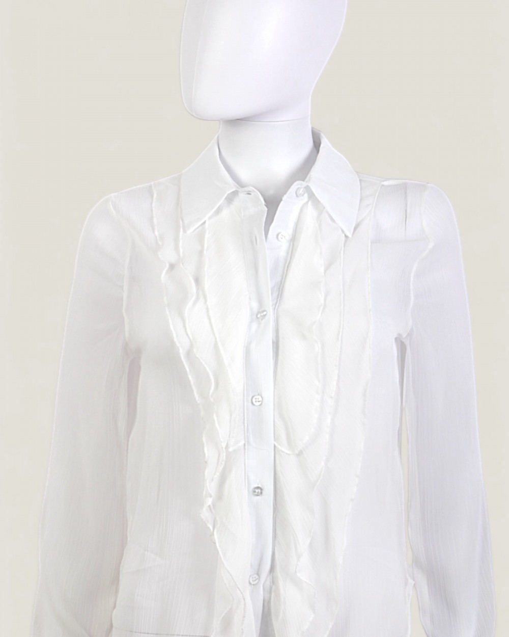 Camasa Alba Franjuri Lumina Dama