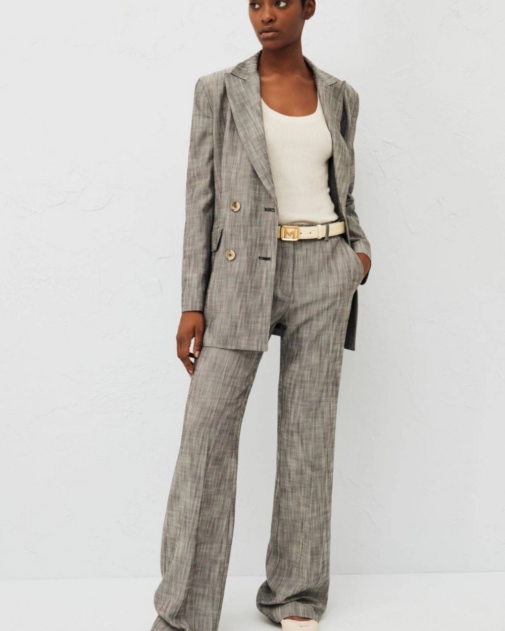 Pantaloni Marella Evazati Gri Pantaloni Marella Evazati Gri