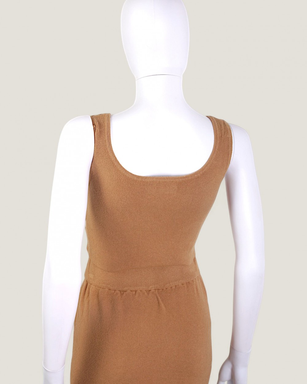 Compleu Tricot Top si Fusta Bej Dama