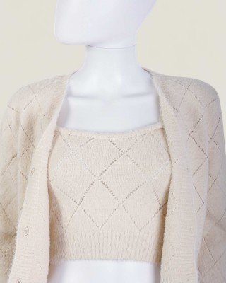 Set Pulover si Top Bej Occult Italy