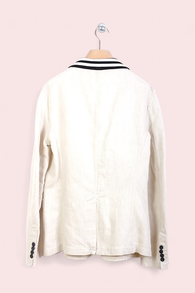 Sacou Casual Barbati Trussardi In si Bumbac Cream Sacou Casual Barbati Trussardi In si Bumbac Cream
