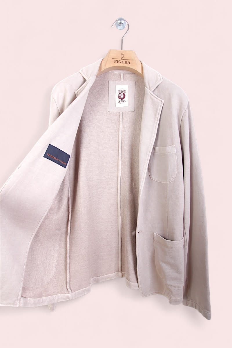 Sacou Casual Barbati Trussardi Bumbac Cream Sacou Casual Barbati Trussardi Bumbac Cream