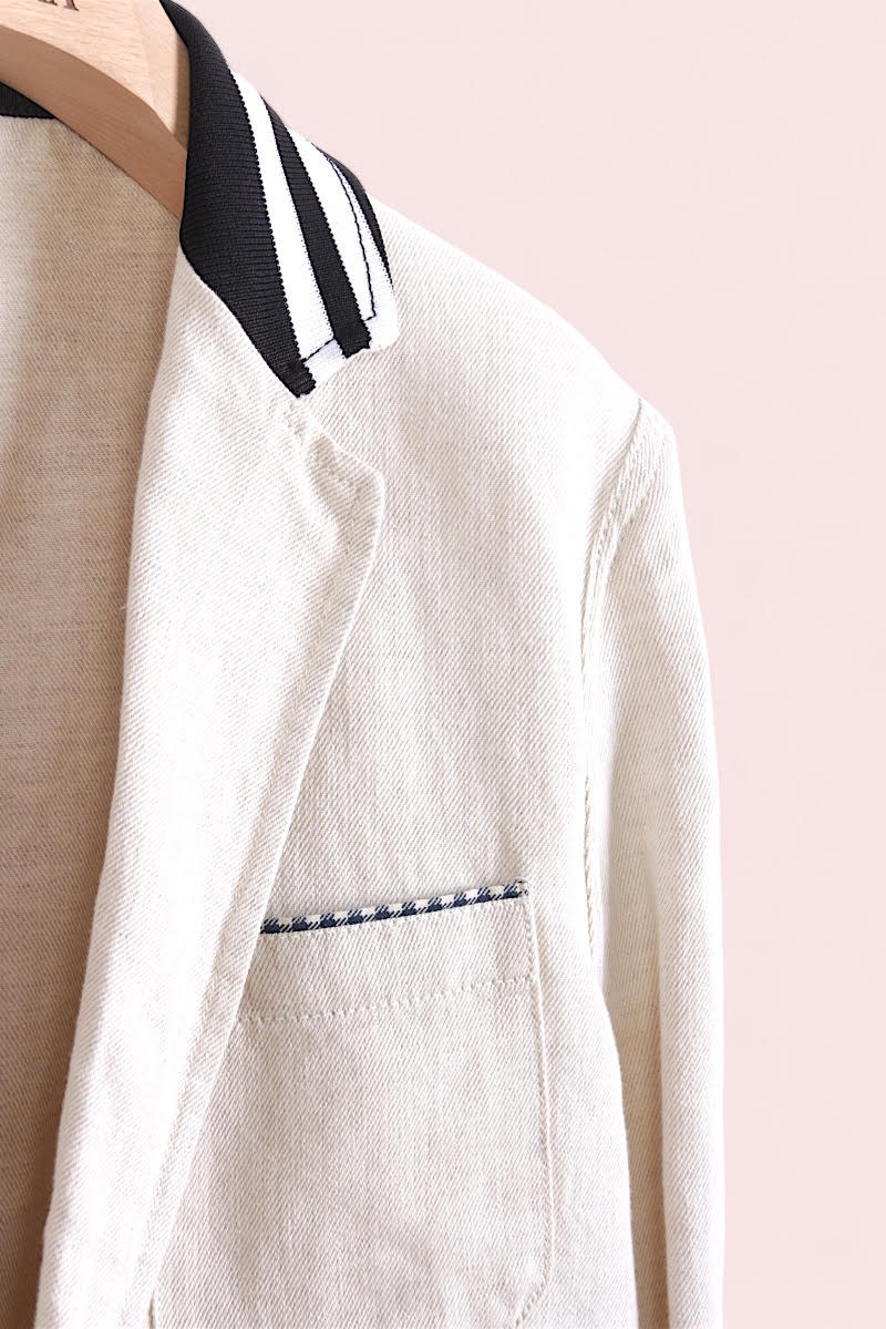 Sacou Casual Barbati Trussardi In si Bumbac Cream Sacou Casual Barbati Trussardi In si Bumbac Cream