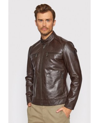 Geaca Imitatie de Piele Biker Barbati Trussardi