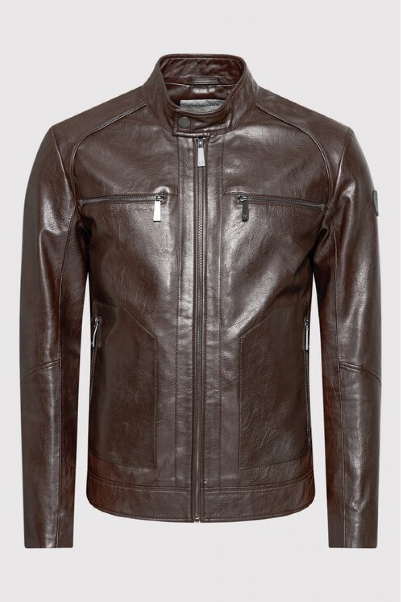 Geaca Imitatie de Piele Biker Barbati Trussardi Geaca Imitatie de Piele Biker Barbati Trussardi