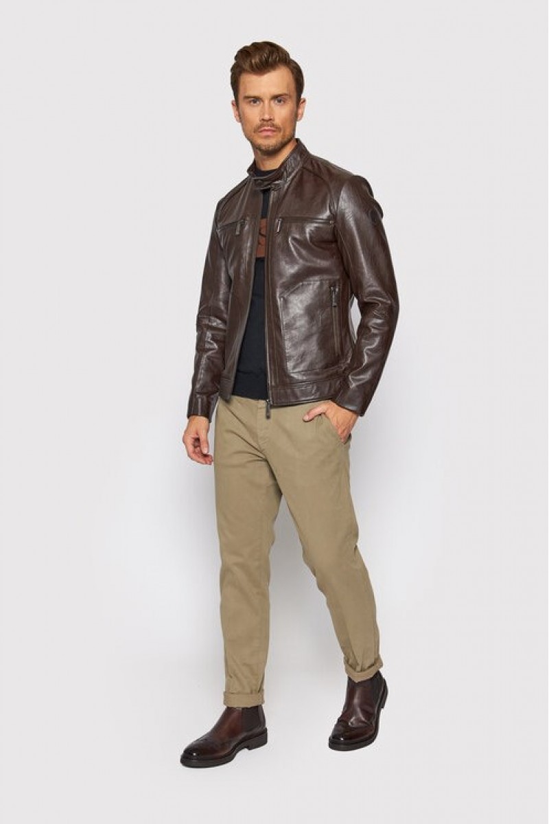 Geaca Imitatie de Piele Biker Barbati Trussardi Geaca Imitatie de Piele Biker Barbati Trussardi