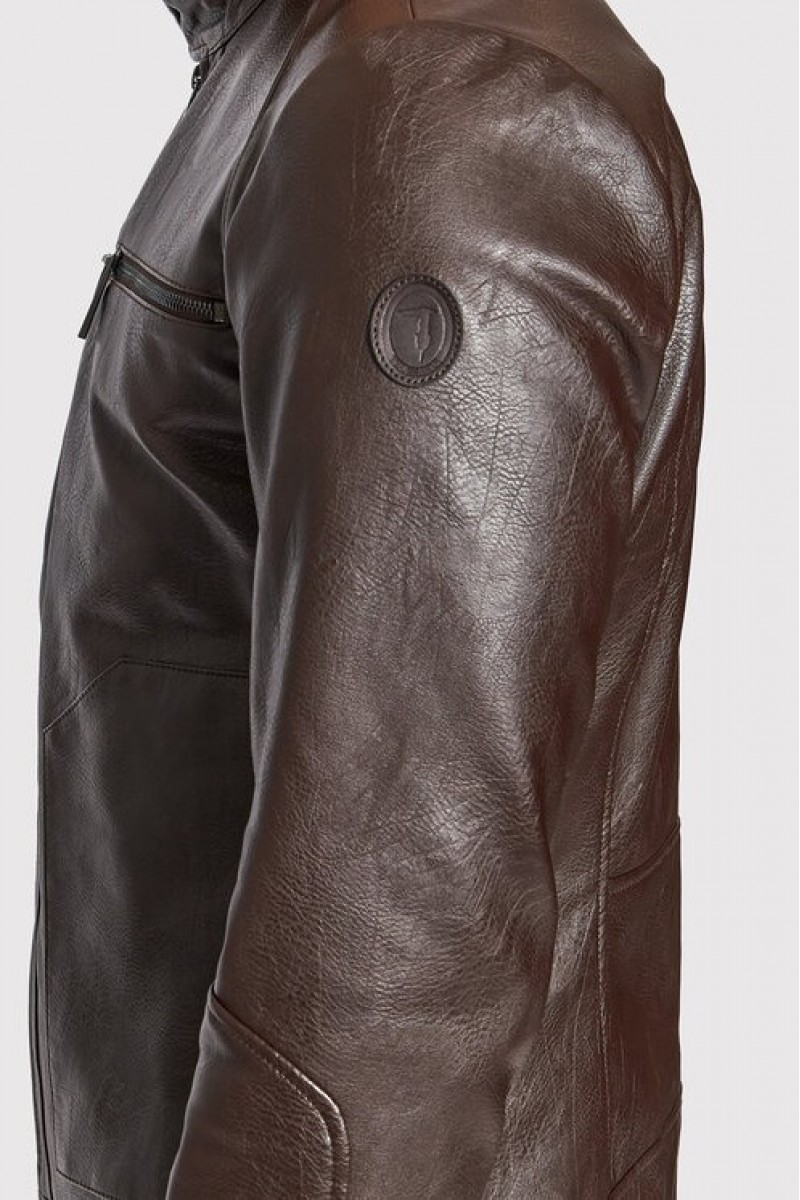 Geaca Imitatie de Piele Biker Barbati Trussardi Geaca Imitatie de Piele Biker Barbati Trussardi